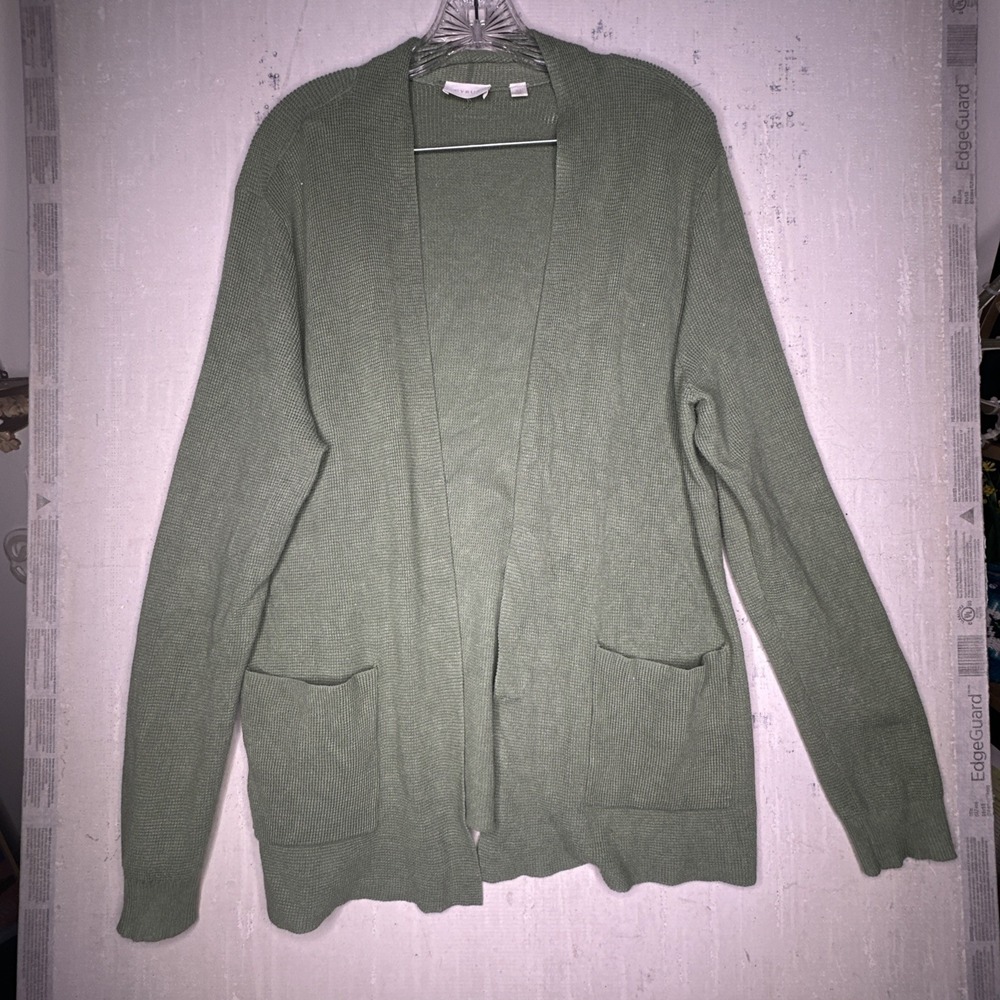 Cyrus‎ Green Open Front Long Sleeve Cardigan w/ Pockets | Tagged Size: XL
